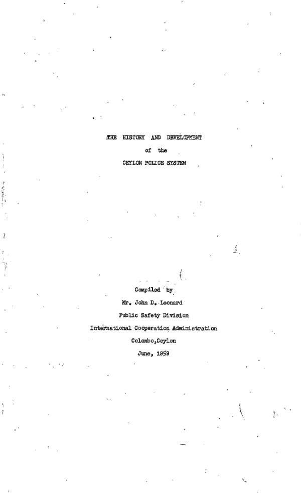 The Police System of Ceylon