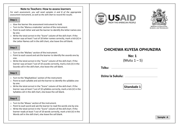 How to Assess Learners in Chichewa