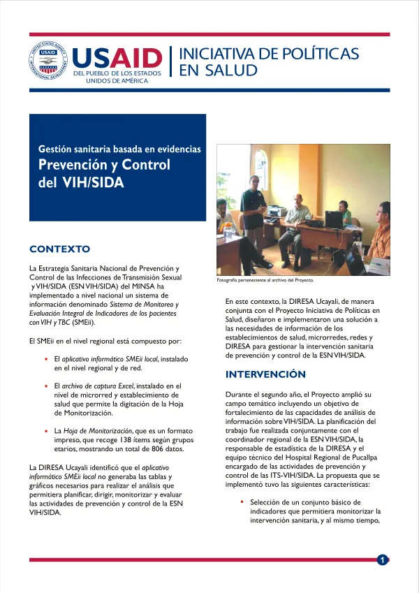 Gestion sanitaria basada en evidencias prevencion y control del VIH/SIDA