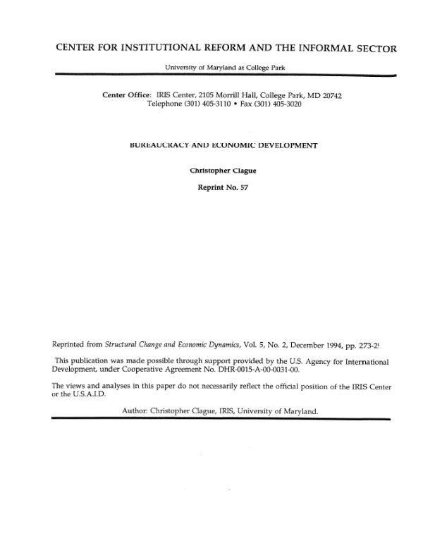 Bureaucracy and economic development