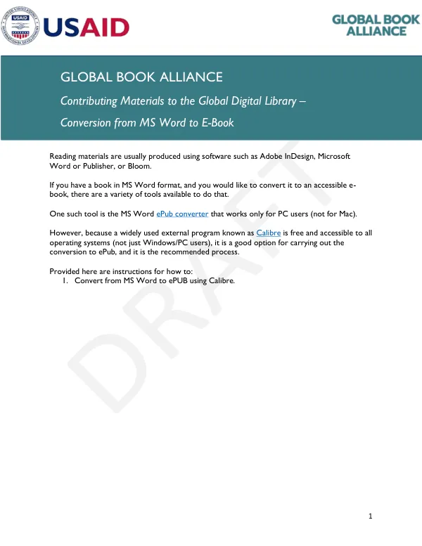 Converting MS Word Files to EPUB Format