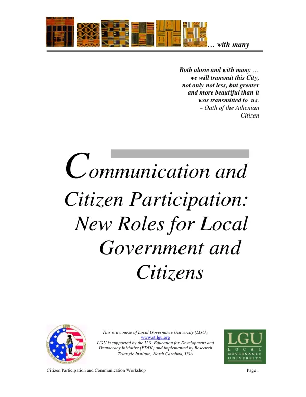 Citizen Participation and Communication Workshop