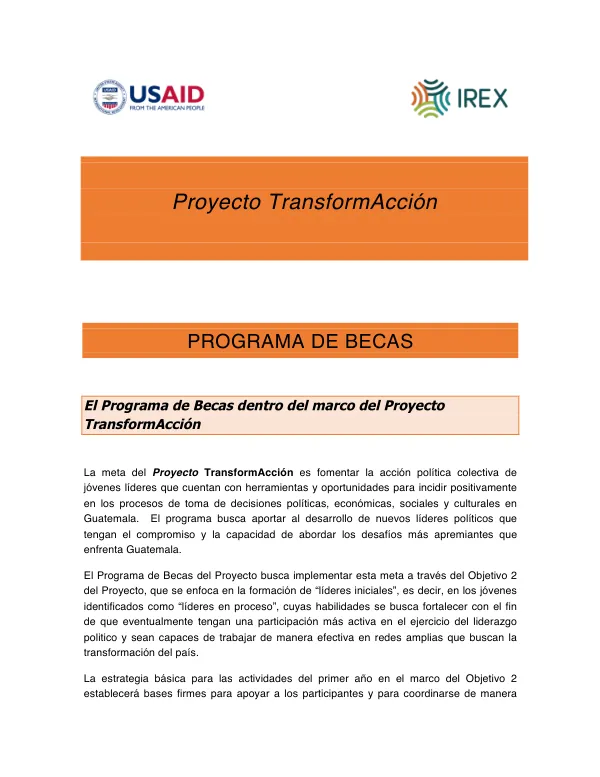 Programa de Becas del Proyecto TransformAcción