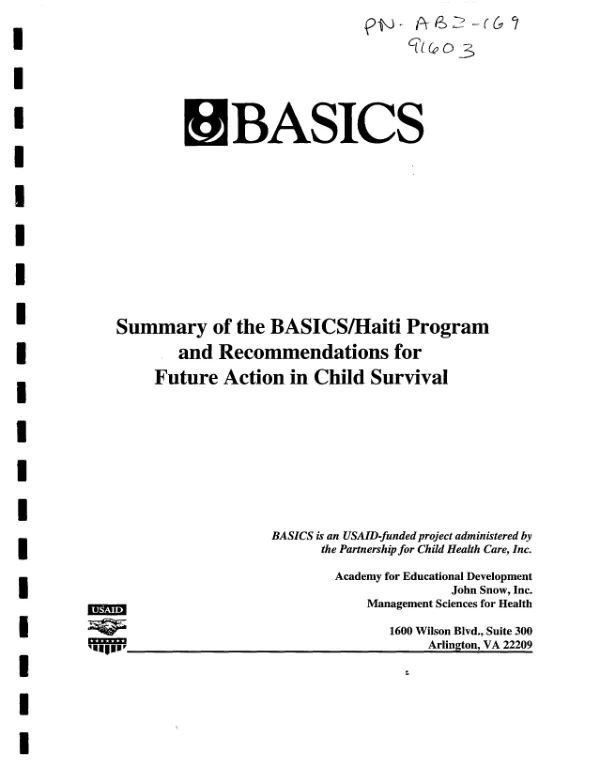 Nicaragua ARAP, agriculture reconstruction assistance program : [consultant] project final report