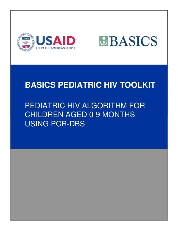Pediatric HIV Algorithm for Children aged 0-9 Months using PCR-DBS