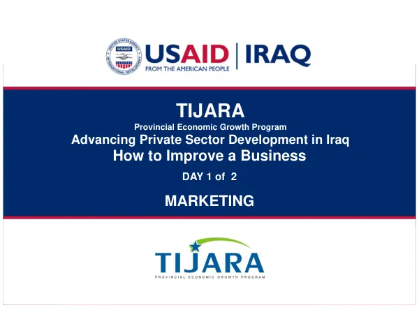 Provincial Economic Growth Program: Advancing Private Sector Development in Iraq