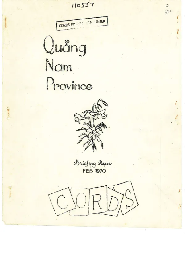 [CORDS] Quảng Nam province : briefing paper