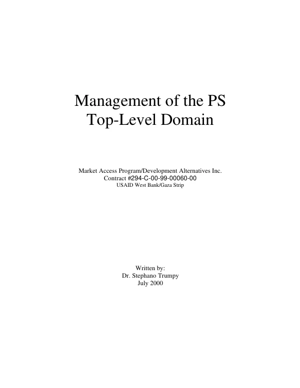 Management of the PS top-level domain