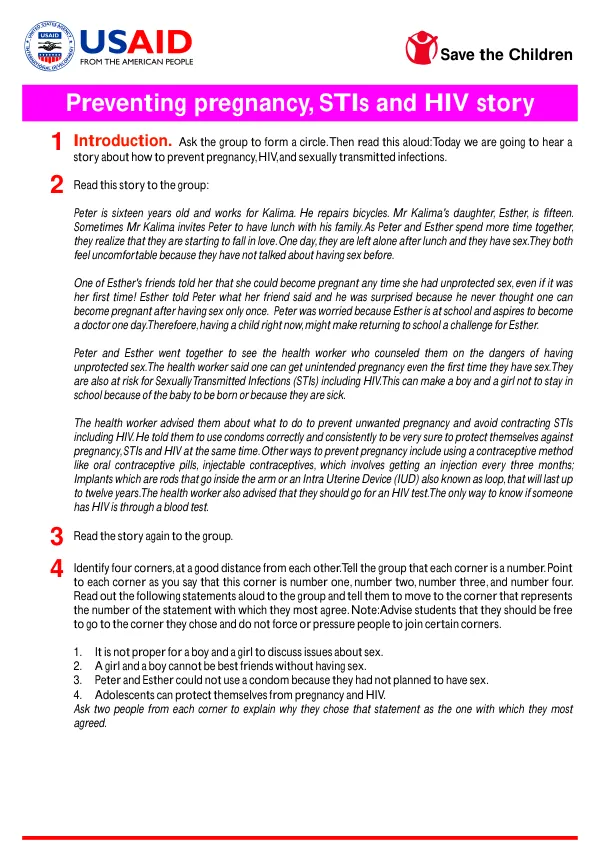 Preventing Pregnancy STIs and HIV