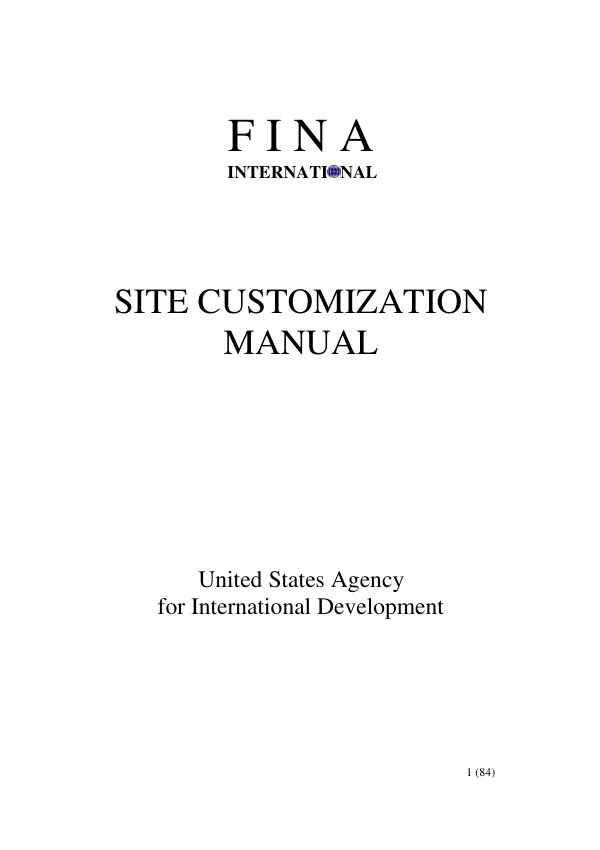 SITE CUSTOMIZATION MANUAL