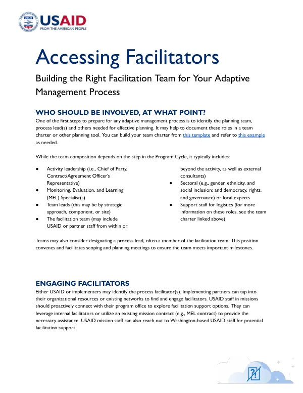 Accessing Facilitators: Building The Right Team For Your Adaptive Management Process