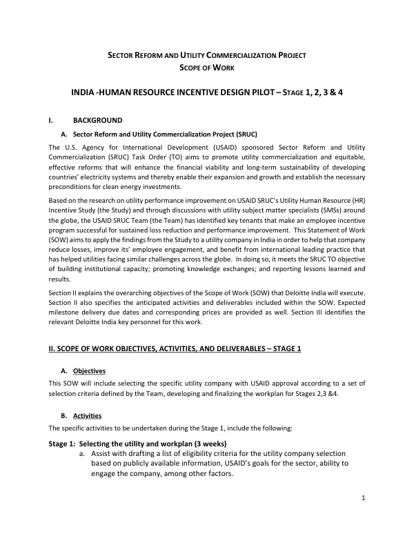 Sector Reform and Utility Commercialization Project