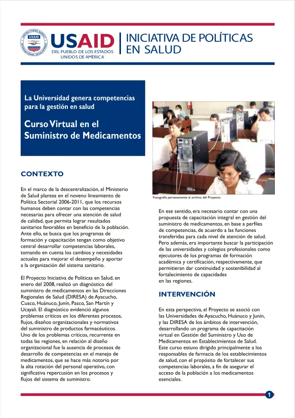 La universidad genera competencias para la gestion en salud curso virtaual en el suministro de medicamentos