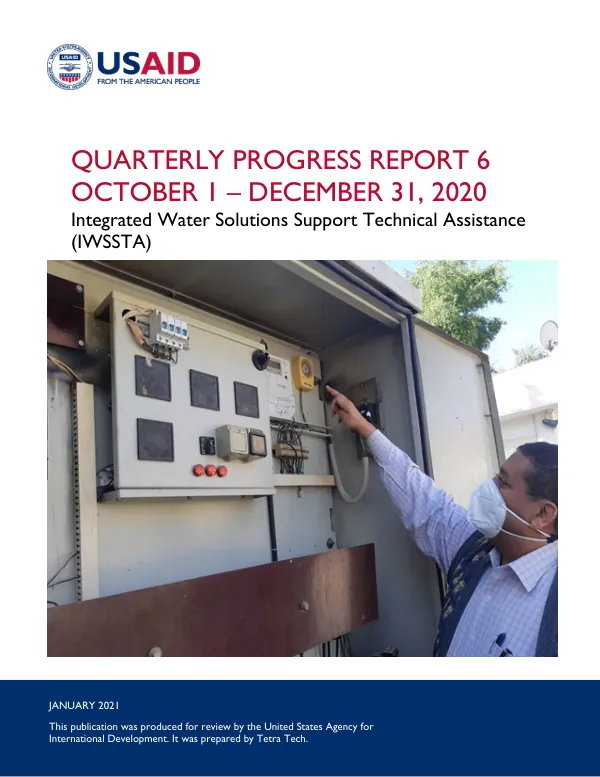 Quarterly Progress Report 6, October 1-December 31, 2020