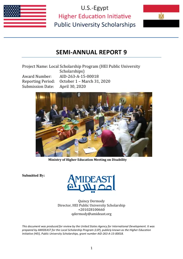 Semi-Annual Report 9: Local Scholarship Program (HEI Public University Scholarships)