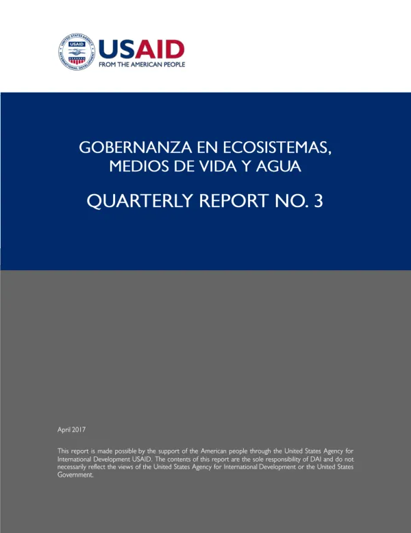 Gobernanzas en Ecosistemas, Medios de Vida y Agua