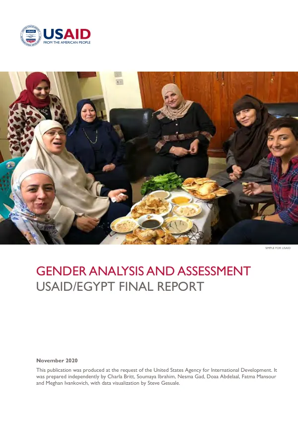 Gender Analysis and Assessment: USAID/Egypt Final Report