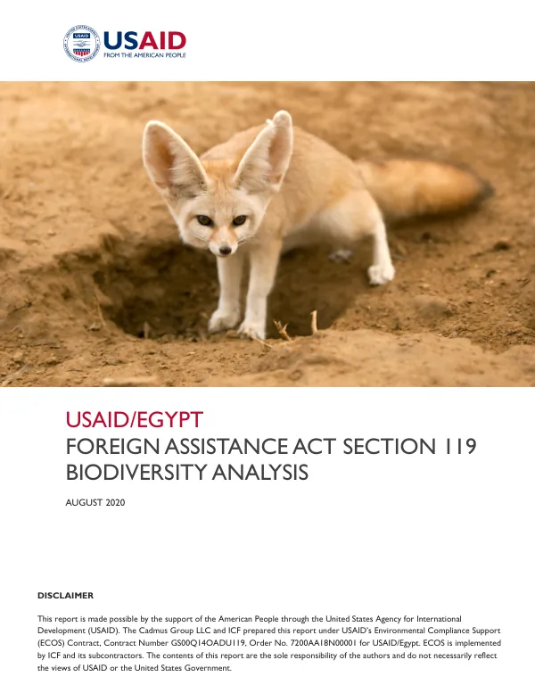 USAID/Egypt Foreign Assistance Act Section 119 Biodiversity Analysis