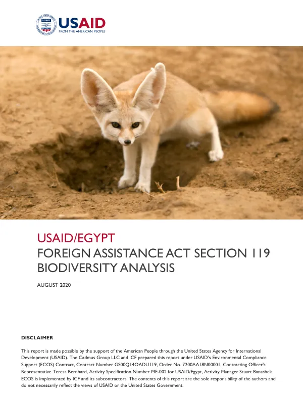 USAID/Egypt Foreign Assistance Act Section 119 Biodiversity Analysis