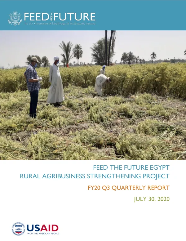 Feed the Future Egypt Rural Agribusiness Strengthening Project FY20 Q3 Quarterly Report