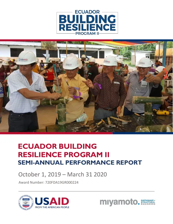 Semi-Annual Performance Report: Ecuador Building Resilience Program II