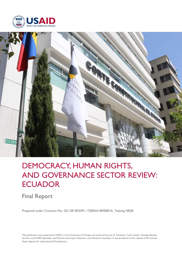Democracy, Human Rights, and Governance Sector Review: Ecuador