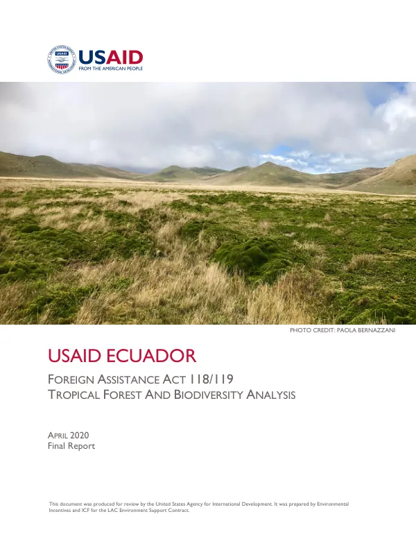 USAID Ecuador 118/119 Analysis Final Report
