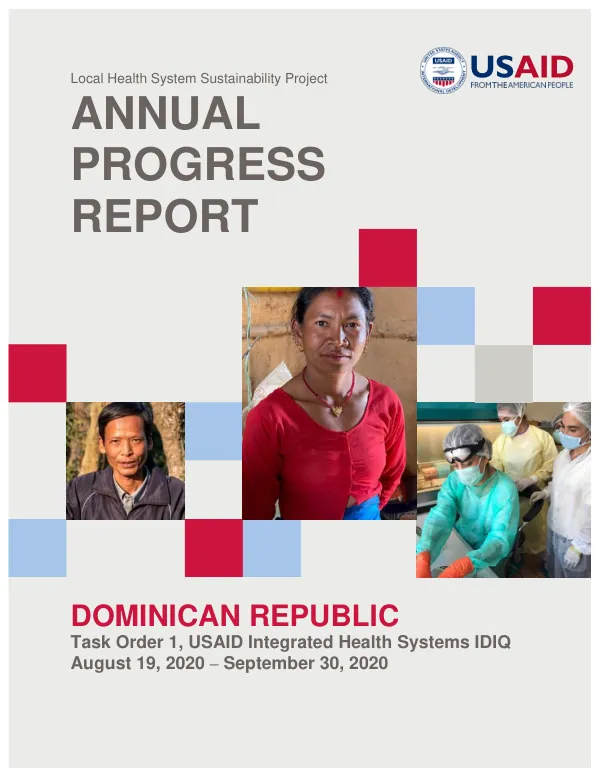 Annual Progress Report: Local Health System Sustainability Project (LHSS) Dominican Republic Activity