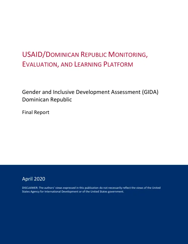 Gender and Inclusive Development Assessment (GIDA) Dominican Republic Final Report