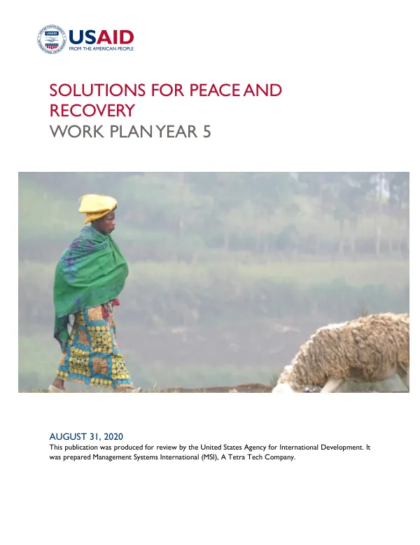 Solutions for Peace and Recovery Work Plan Year 5