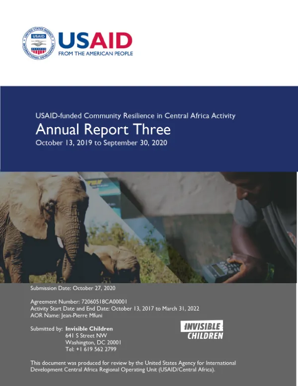Annual Report: Community Resilience in Central Africa (CRCA) Activity