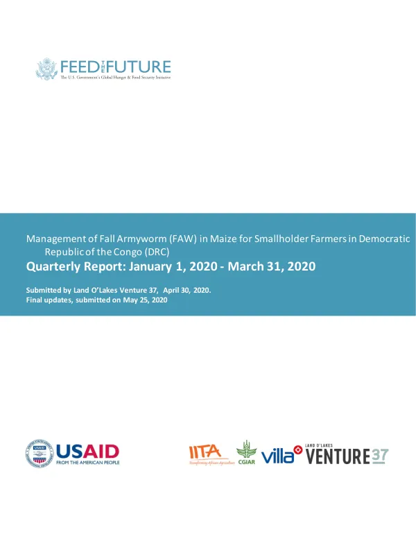Management of Fall Armyworm in Maize for Smallholder Farmers in the Democratic Republic of the Congo: Quarter 2 Report