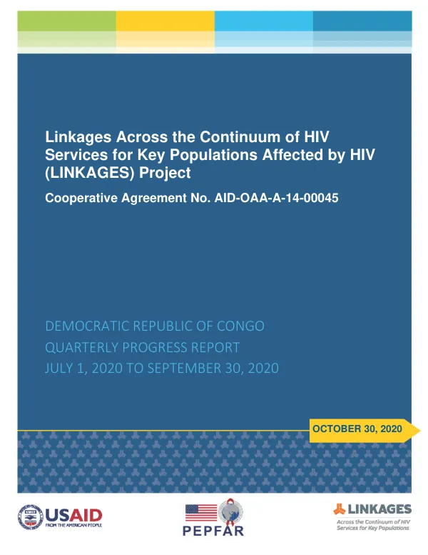 LINKAGES Quarterly Report (July to September 2020) – Democratic Republic of Congo