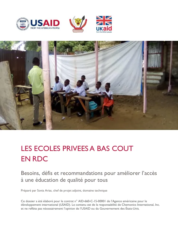 Les écoles privées à bas coût en RDC : Besoins, défis et recommandations pour améliorer l'accès à une éducation de qualité pour tous