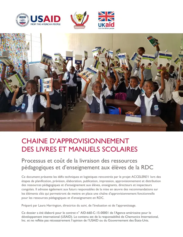 Chaîne d’approvisionnement des livres et manuels scolaires : processus et coût de la livraison des ressources pédagogiques et d’enseignement aux élèves de la RDC