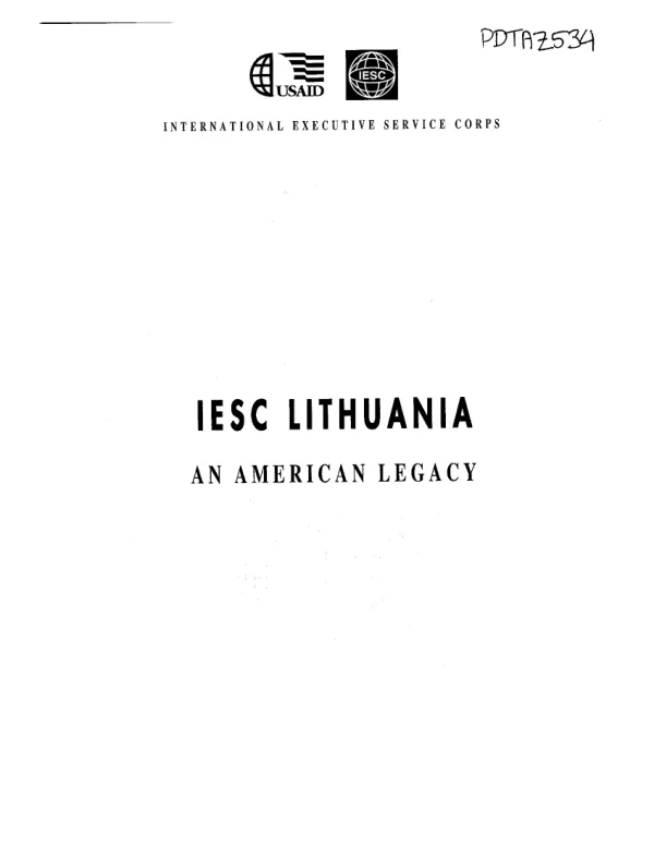 IESC Lithuania : an American legacy