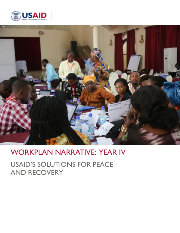 USAID’s Solutions for Peace and Recovery (SPR) Work Plan: Year IV