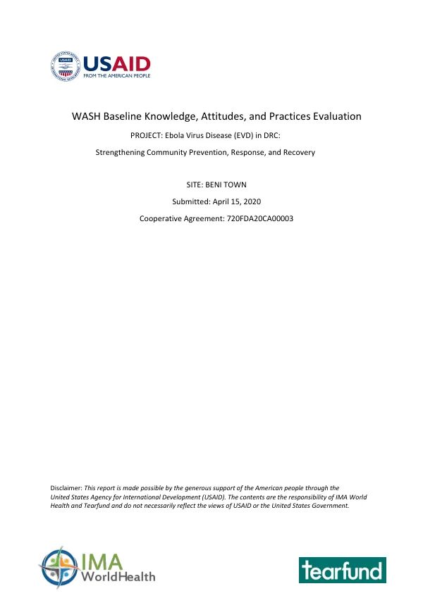 WASH Baseline Knowledge, Attitudes, and Practices Evaluation