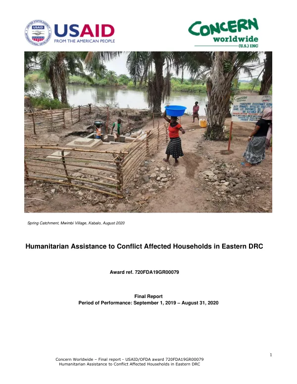 Humanitarian Assistance to Conflict Affected Households in Eastern DRC