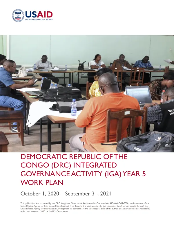 DRC IGA YEAR 5 WORK PLAN