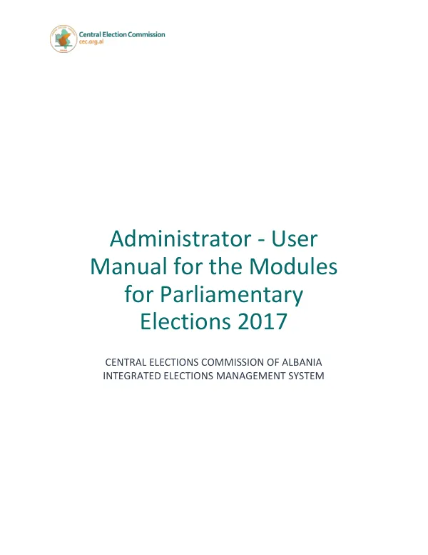 Administrator - User Manual for the Modules for Parliamentary Elections 2017