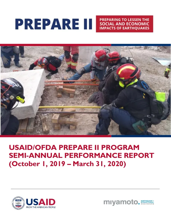 USAID/OFDA PREPARE II Program Semi-Annual Performance Report (October 1, 2019 – March 31, 2020)