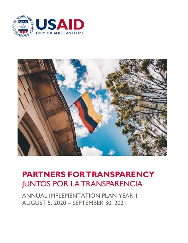 Annual Implementation Plan Year 1: Partners for Transparency