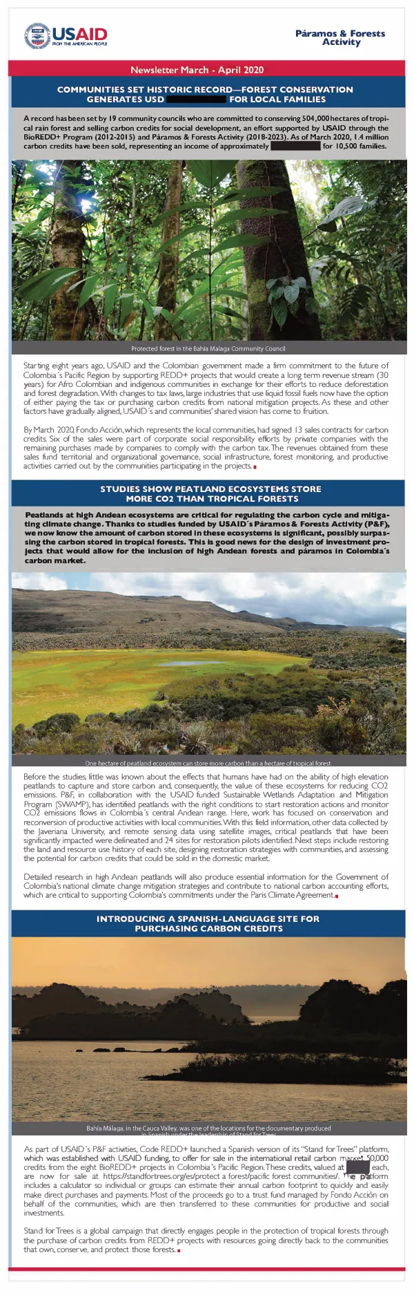 Paramos & Forests Activity: Communities Set Historic Record-Forest Conservation Generates USO for Local Families
