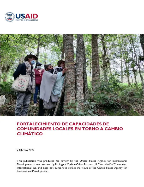 Fortalecimiento de capacidades de comunidades locales en torno al cambio climático