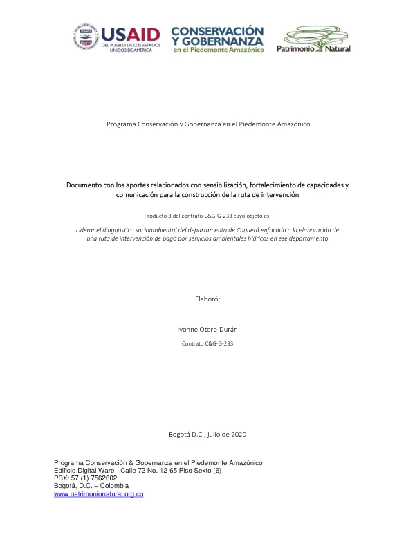 Programa Conservación & Gobernanza en el Piedemonte Amazónico