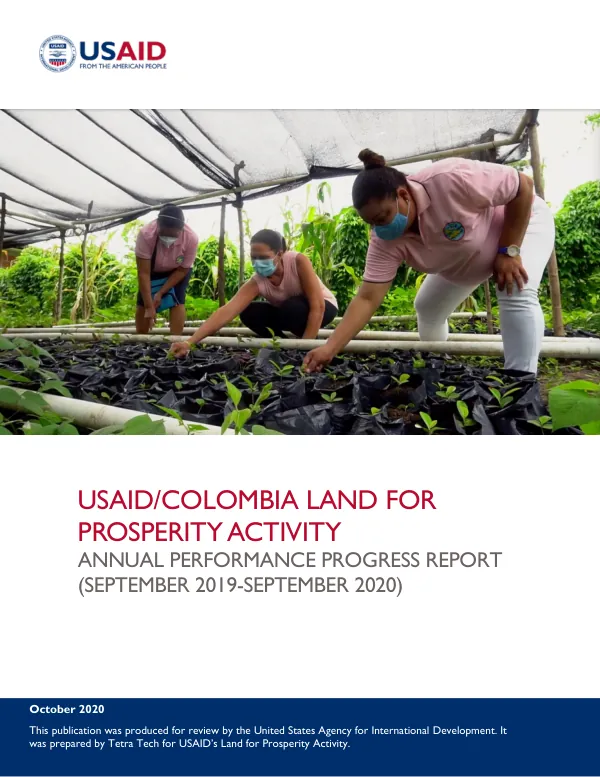 Annual Performance Progress Report: Land for Prosperity Activity (2019-2020)