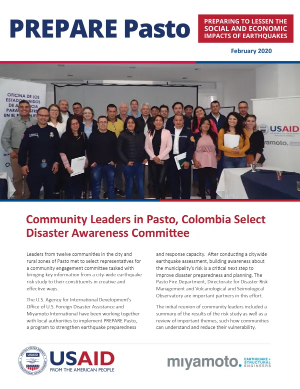 Community Leaders in Pasto, Colombia Select Disaster Awareness Committee