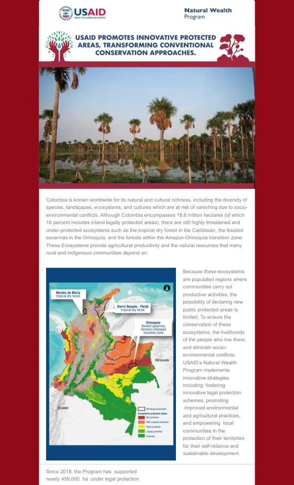 USAID's Natural Wealth Program: Innovative Strategies for Conservation and Sustainable Development in Colombia