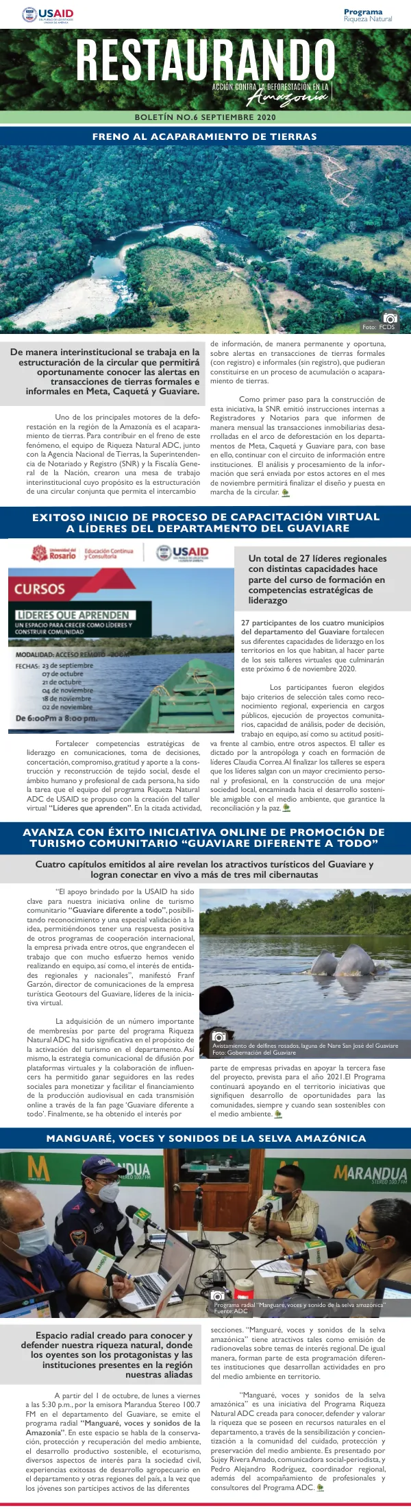 Boletin6-SepADC: Riqueza Natural - Acción contra la deforestación en la Amazonía